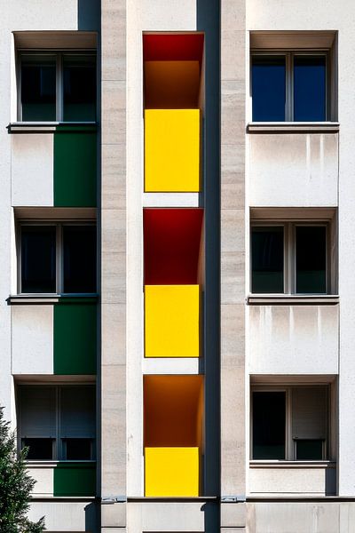 Colourful balconies on a modern façade by Poster Art Shop
