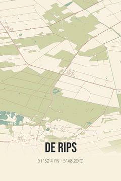 Vintage landkaart van De Rips (Noord-Brabant) van MijnStadsPoster