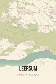Vintage landkaart van Leersum (Utrecht) van Rezona