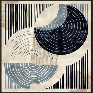 Geometrisches Spiel in Blau