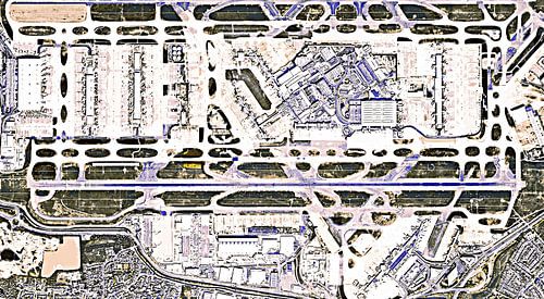 der Heathrow Flughafen in England mixed media