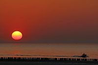 Zonsondergang in Breskens (Nederland)