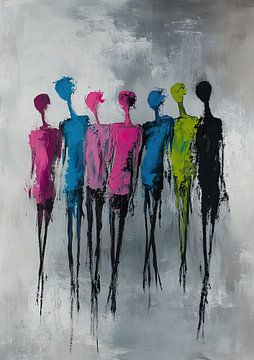 Figures abstraites en couleurs vives sur Caprices d'Art