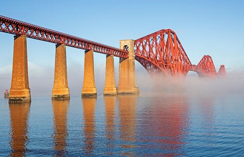 Forth Rail Bridge with freezing fog, South Queensferry, Scotland