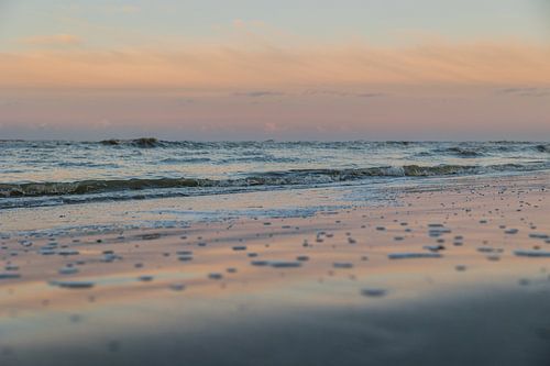 Sunset at sea Terschelling I Pastel colours photo