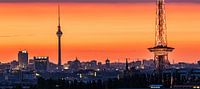Berlin Skyline im Sonnenaufgang von Frank Herrmann Miniaturansicht