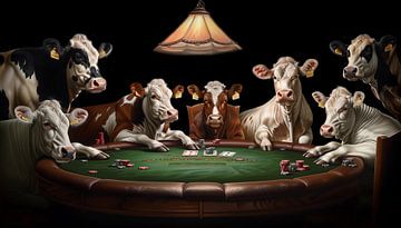 Pokerende koeien portret panorama van TheXclusive Art