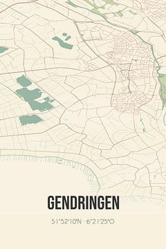 Vintage landkaart van Gendringen (Gelderland) van MijnStadsPoster