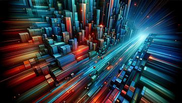 Futuristische metropool van licht van Jonas Weinitschke