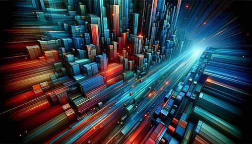 Futuristic metropolis of light