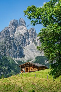 Mountain landscape "Alpine hut in the mountains" by Coen Weesjes