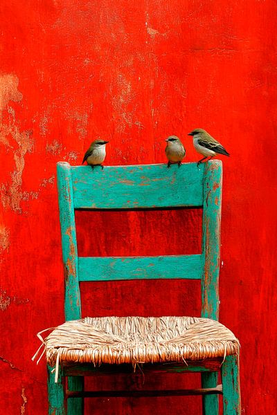 Vögel auf Stuhl von Poster Art Shop