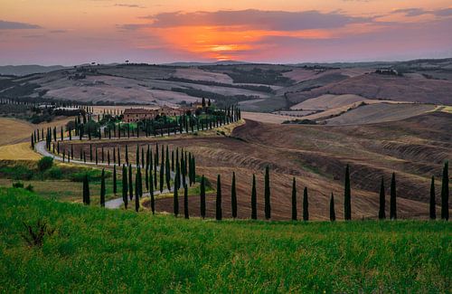 Zonsondergang in Toscane