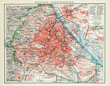 Carte vintage Vienne - Zone urbaine ca. 1900 sur Studio Wunderkammer