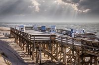 Last rays of sun on the beach of Kampen, Sylt