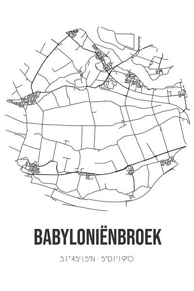 Babyloniënbroek (North Brabant) | Map | Black and White by Prints of Place
