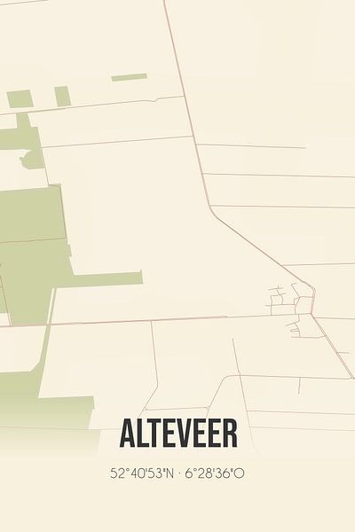 Carte ancienne d'Alteveer (Drenthe) par Affiches de lieux