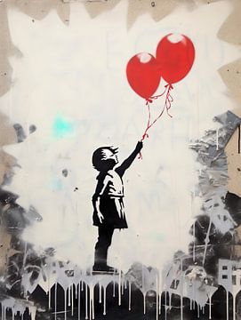 Banksy Hommage never give up van PixelPrestige