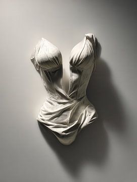 Minimalist 3D wall art with architectural depth illusion