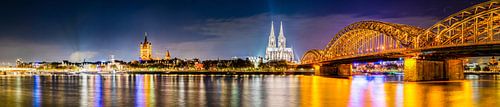 Cologne panorama at night by Günter Albers