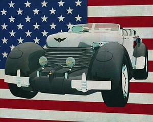 Cord 812 Lone Runner Concept 1936 mit der Flagge der U.S.A.