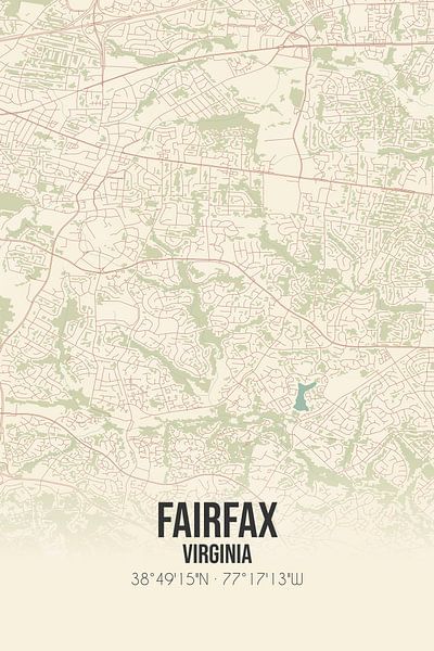 Vintage map of Fairfax (Virginia), USA. by Prints of Place