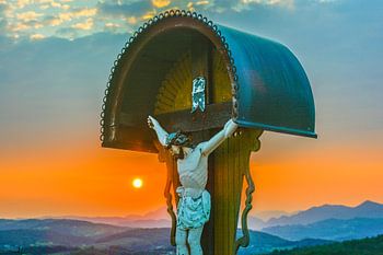 Crucifix in a cemetery in Slovenia