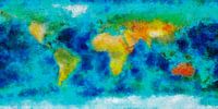 Impressionistische wereldkaart van Frans Blok - foto's, kunst en andere wanddecoratie thumbnail