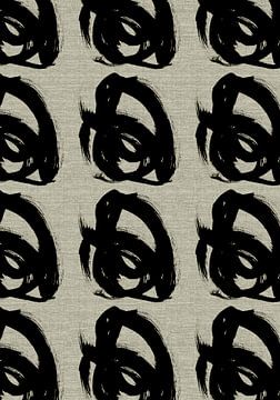 Wabi-sabi inktpatroon op linnen II. van Dina Dankers