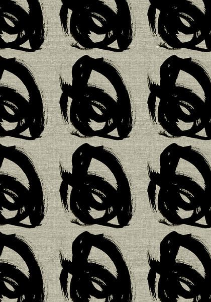 Wabi-sabi  ink pattern on linnen II. by Dina Dankers