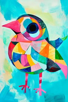 Kleurrijke vogel in abstracte stijl van Poster Art Shop