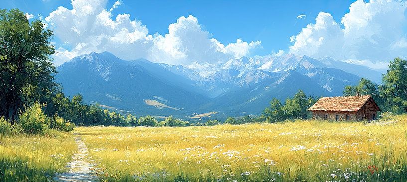 Serenity in the Bulgarian Heights van Abstract Schilderij