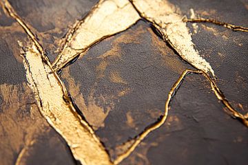 Abstract schilderij met gouden accenten van Imperial Art House