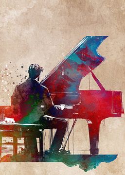 Pianist musicus kunst #pianist van JBJart Justyna Jaszke
