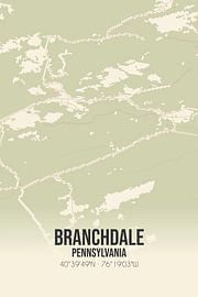 Carte ancienne de Branchdale (Pennsylvanie), USA. sur Affiches de lieux