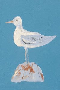 Mouette sur le mur sur Mark Bolijn