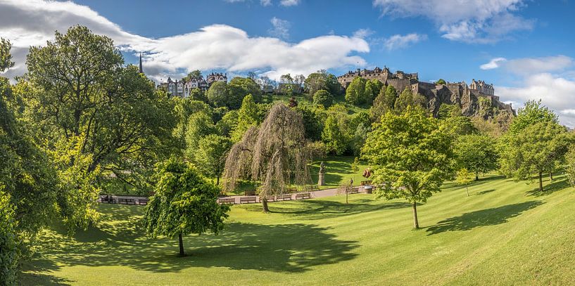 Vue du château d'Édimbourg depuis les Princes Street Gardens par Christian Müringer