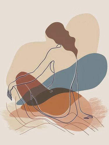 Woman Sitting On The Ground Style Abstract