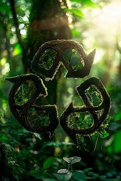 Sustainability symbol in the jungle light by Poster Art Shop