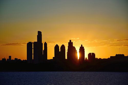 Zonsondergang skyline van Buenos Aires