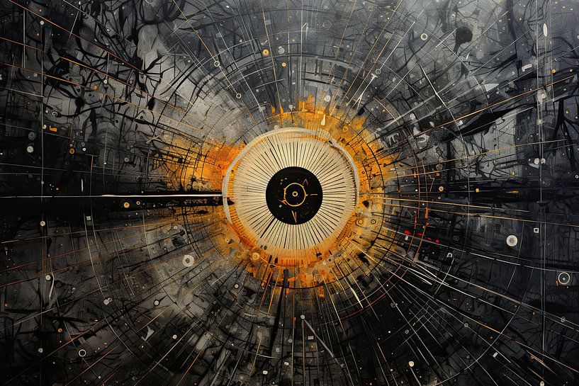 Woonkamer van Abstract Schilderij