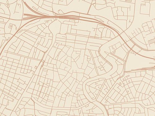 Kaart van Haarlem Centrum in Terracotta