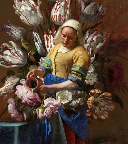 Het Melkmeisje in bloemenzee