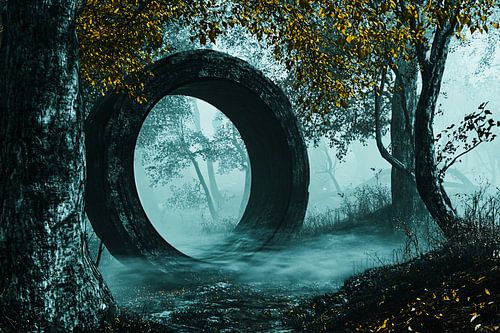 Mystiek bos met ringvorm