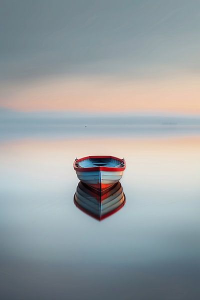 Minimalistisches Boot auf Wasser von fernlichtsicht