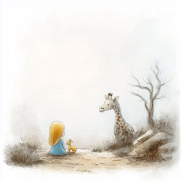 A Touching Encounter with a Giraffe by Karina Brouwer