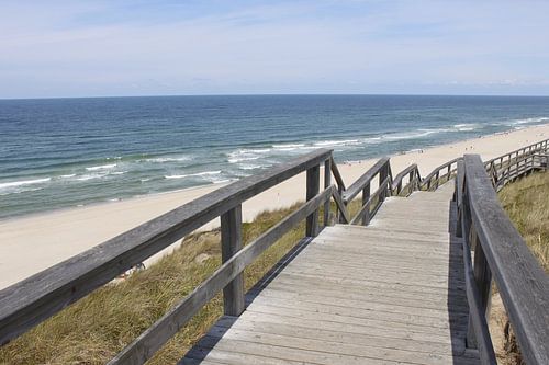 Dünenweg bei Wennigstedt mit Nordsee auf Sylt