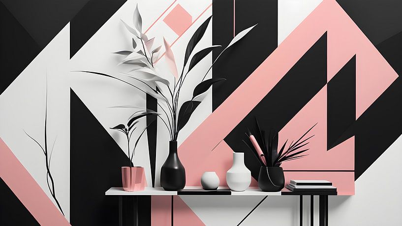 Geometric perfection in black, white and pink by Bart Veeken