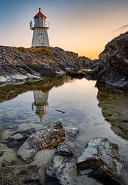 Tidal pool in front of lighthouse on Vigra, Norway by qtx
