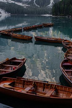 Boats at lago di braies